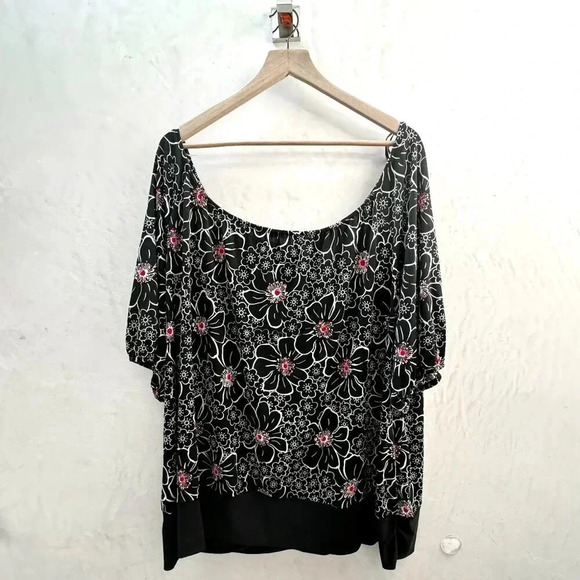 Venezia || Women’s Black Sakura Botanica Blouse 26 / 28 (3x) - Picture 2 of 9